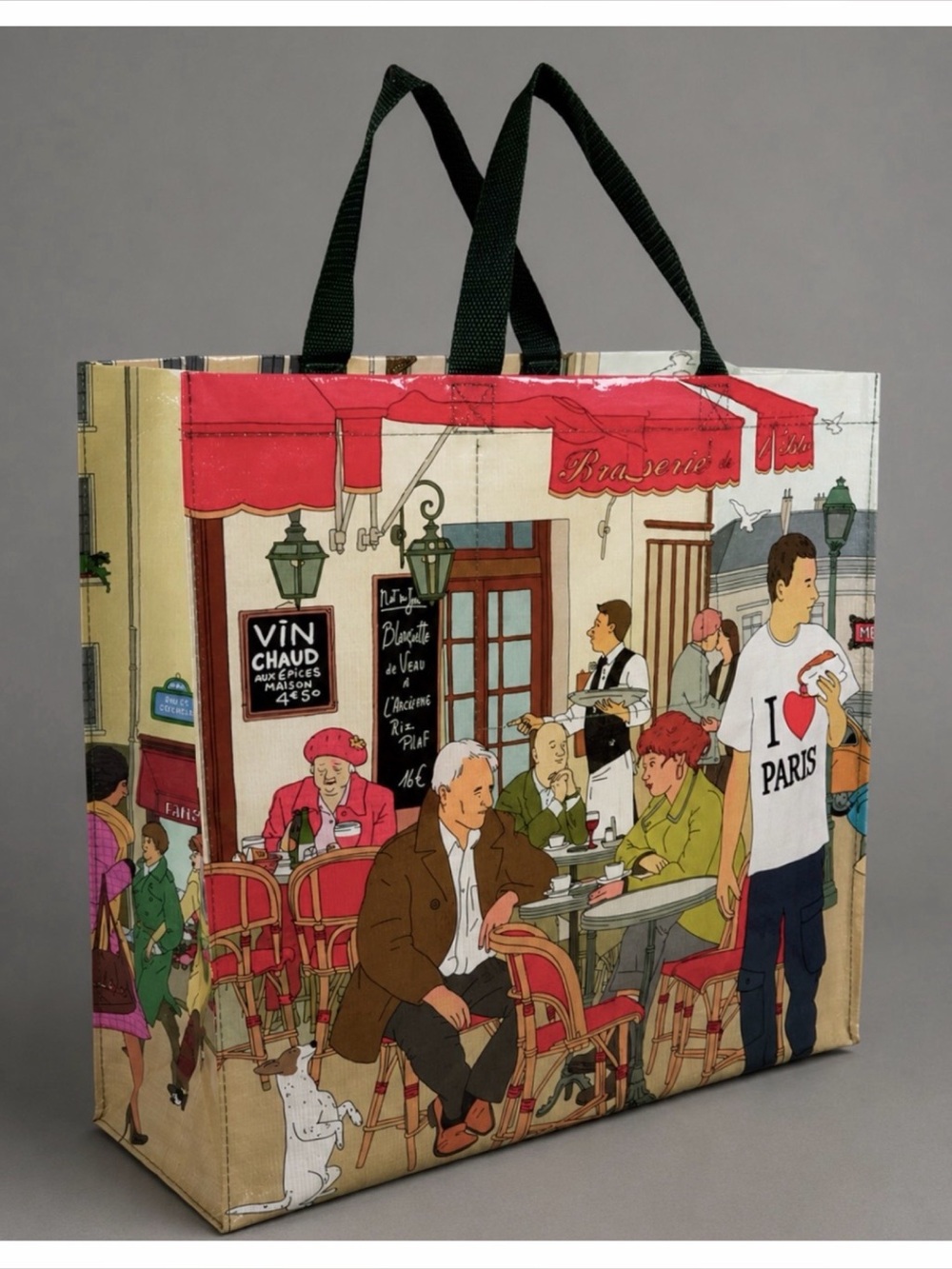BLUE Q • 2009 Large Parisian Cafe Scene Tote Bag, OS